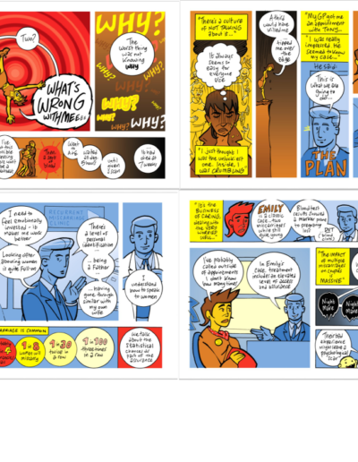 A cartoon expresses a woman's struggle with infertility